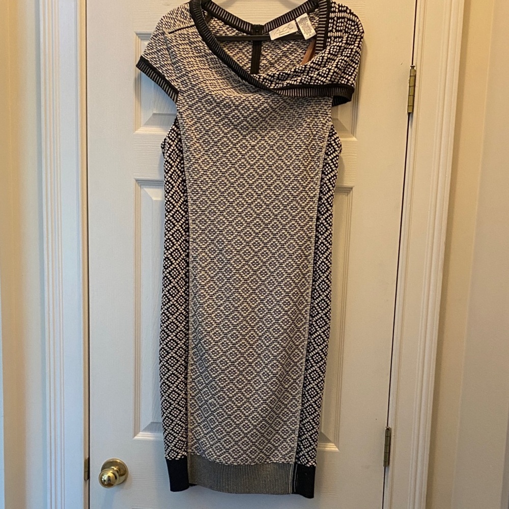 Byron Lars Black and White Asymmetrical Dress